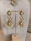 Areli Faux Kundan Necklace Set - Mint - SOKORA JEWELSAreli Faux Kundan Necklace Set - Mint