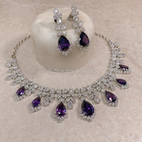 Argento Diamante Set - Purple - SOKORA JEWELSArgento Diamante Set - PurpleNECKLACE SETS