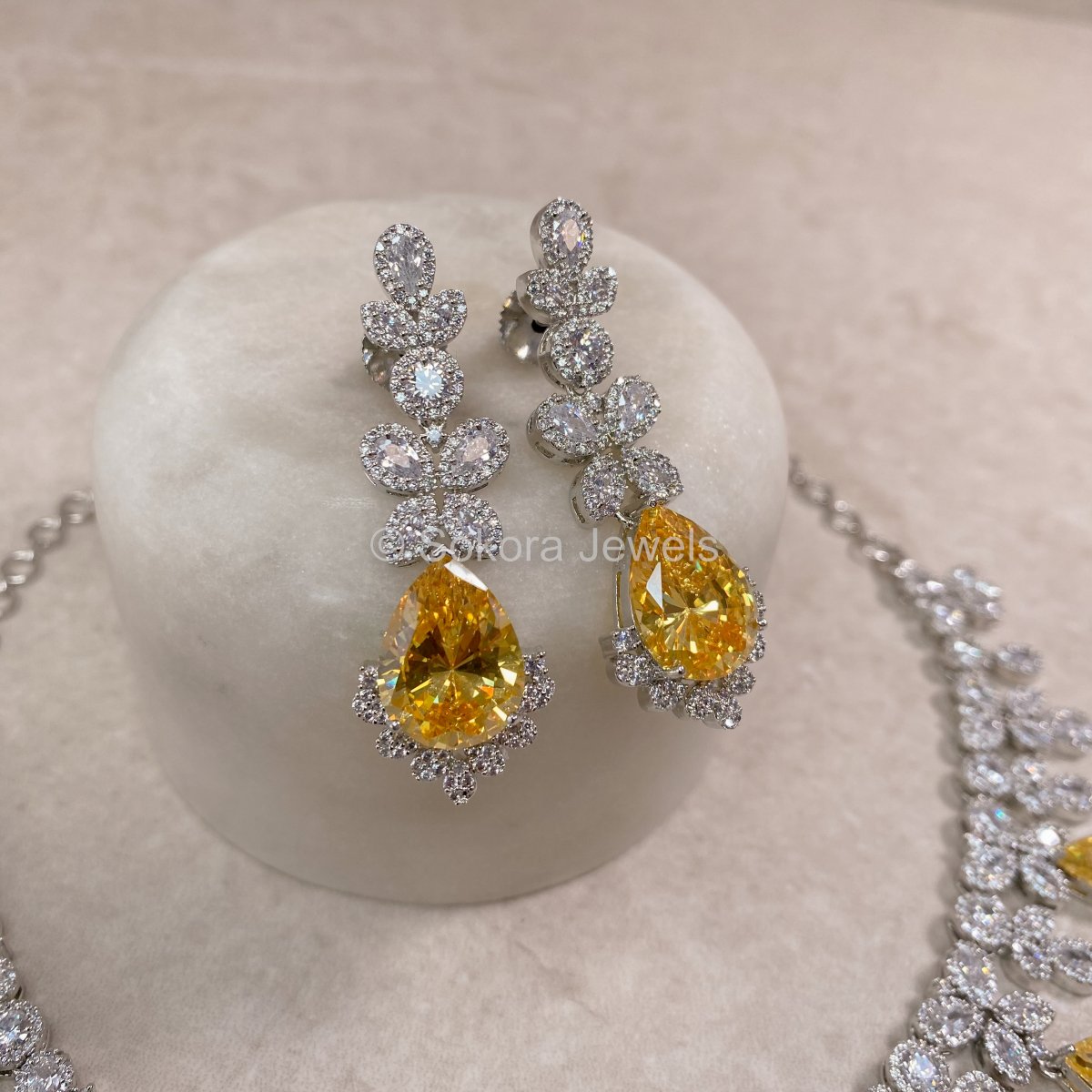 Argento Diamante Set - Yellow - SOKORA JEWELSArgento Diamante Set - YellowNECKLACE SETS