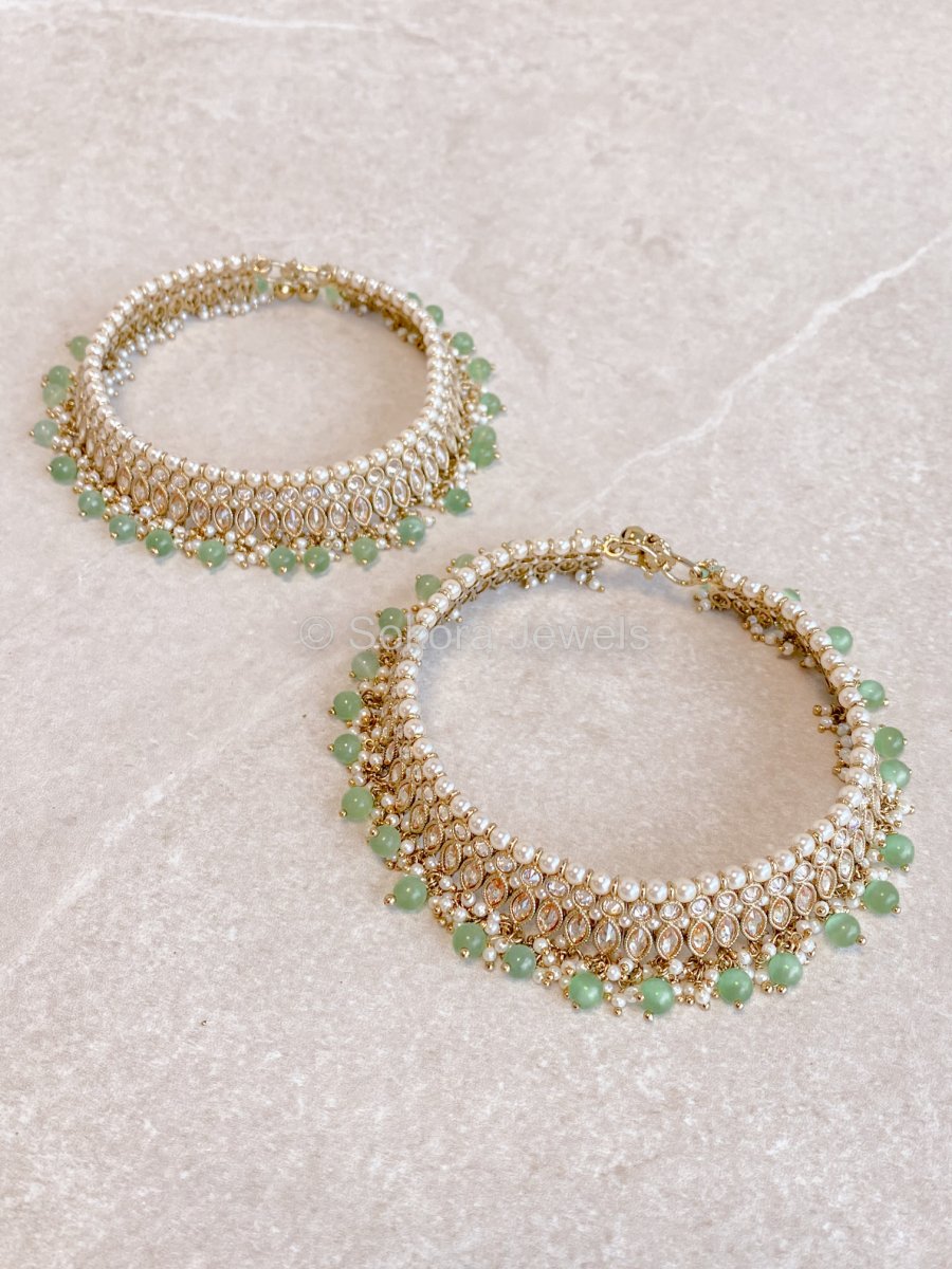 Aria Anklets - Mint - SOKORA JEWELSAria Anklets - Mint