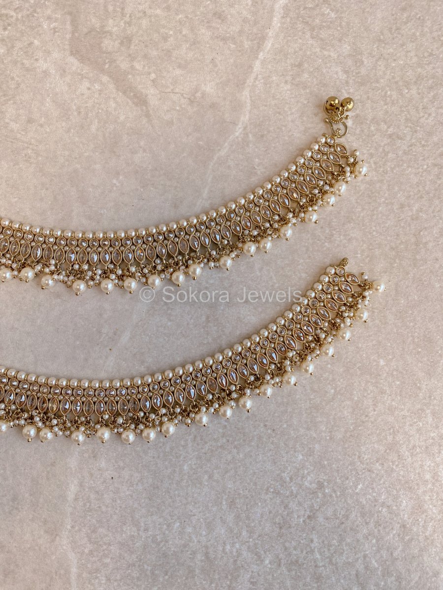 Aria Anklets - Pearl - SOKORA JEWELSAria Anklets - Pearl