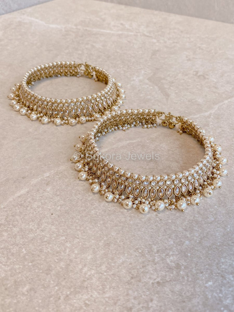 Aria Anklets - Pearl - SOKORA JEWELSAria Anklets - Pearl