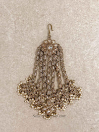 Aria Bridal Jhumar - Golden with Pearl - SOKORA JEWELSAria Bridal Jhumar - Golden with Pearl