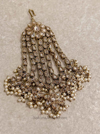 Aria Bridal Jhumar - Golden with Pearl - SOKORA JEWELSAria Bridal Jhumar - Golden with Pearl