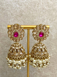 Aria Bridal Necklace Set - Hot Pink/Champagne - SOKORA JEWELSAria Bridal Necklace Set - Hot Pink/Champagne