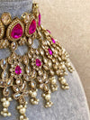 Aria Bridal Necklace Set - Hot Pink/Champagne - SOKORA JEWELSAria Bridal Necklace Set - Hot Pink/Champagne