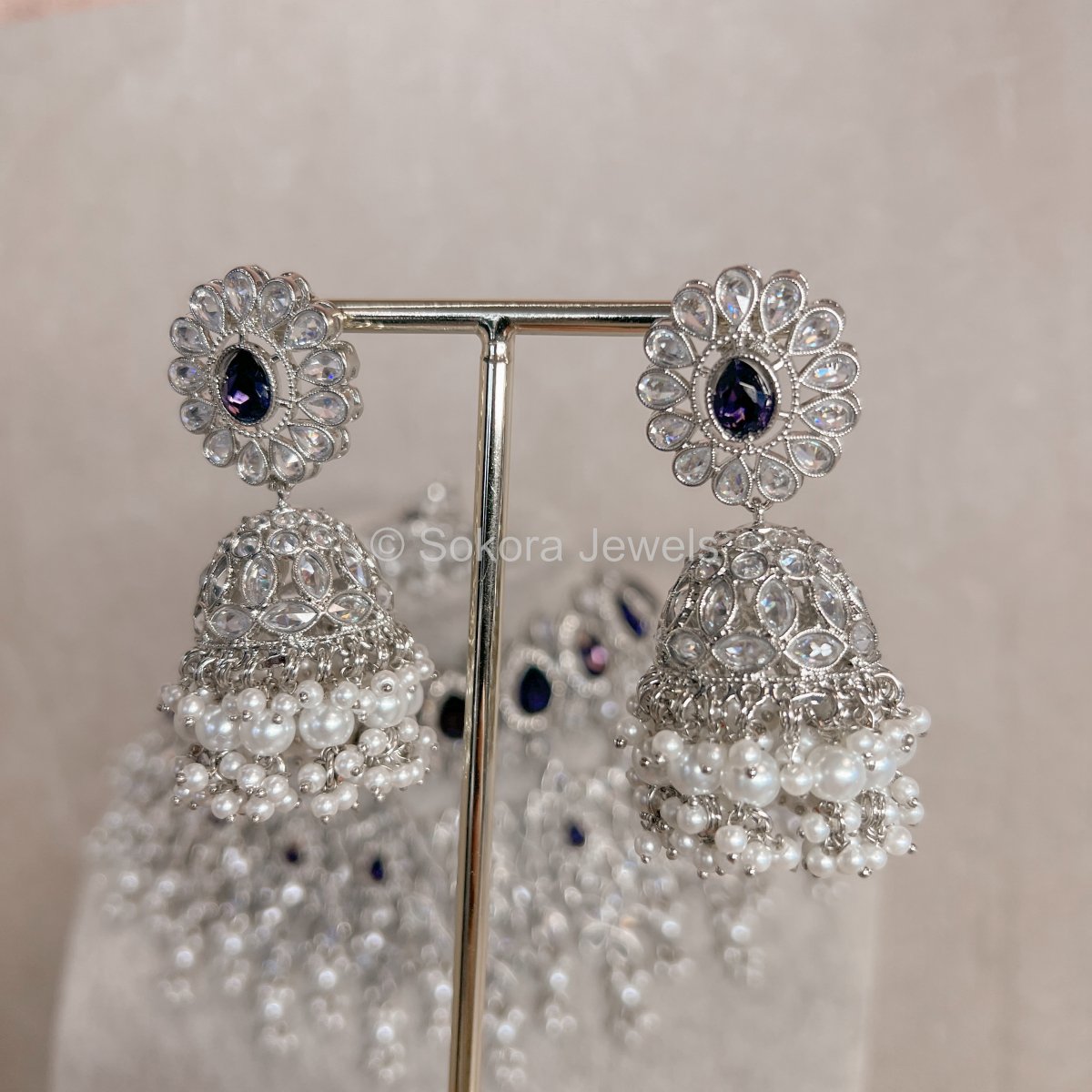 Aria Bridal Necklace set - Purple - SOKORA JEWELSAria Bridal Necklace set - Purple