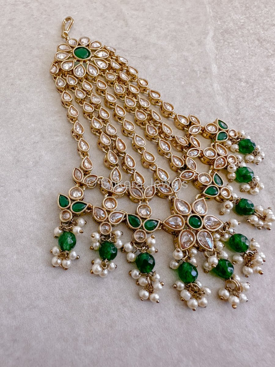 Aria Jhumar - Green - SOKORA JEWELSAria Jhumar - Green