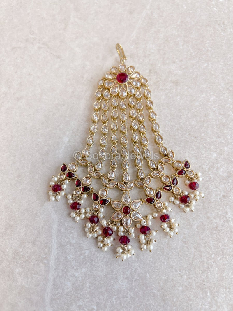 Aria Jhumar - Maroon - SOKORA JEWELSAria Jhumar - Maroon