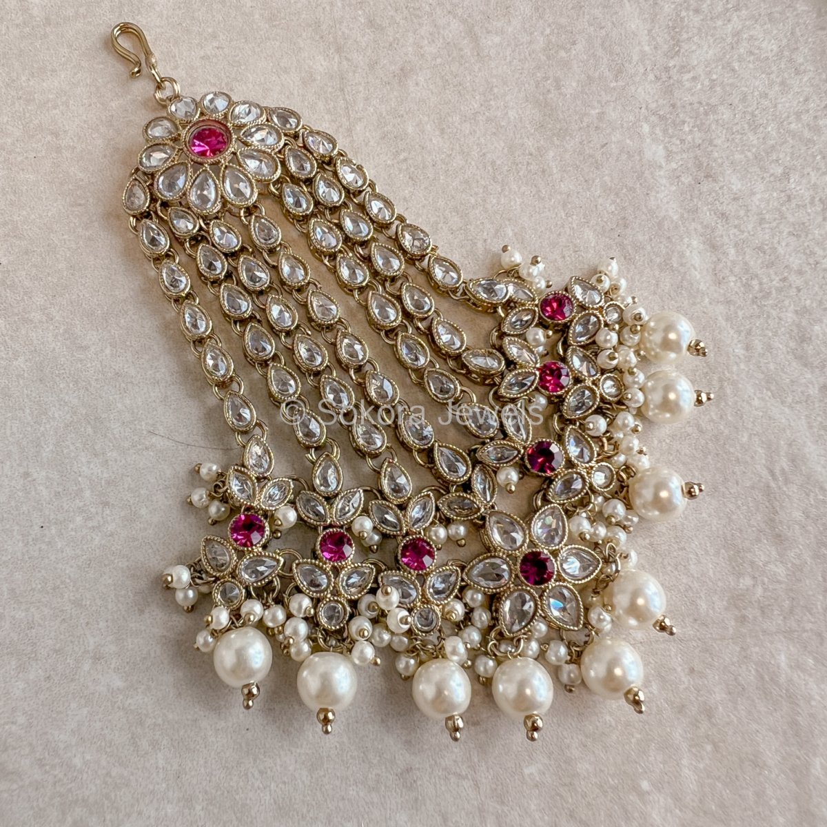 Aria Jhumar - Pink - SOKORA JEWELSAria Jhumar - Pink