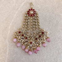 Aria Jhumar - Pink/Maroon - SOKORA JEWELSAria Jhumar - Pink/Maroon