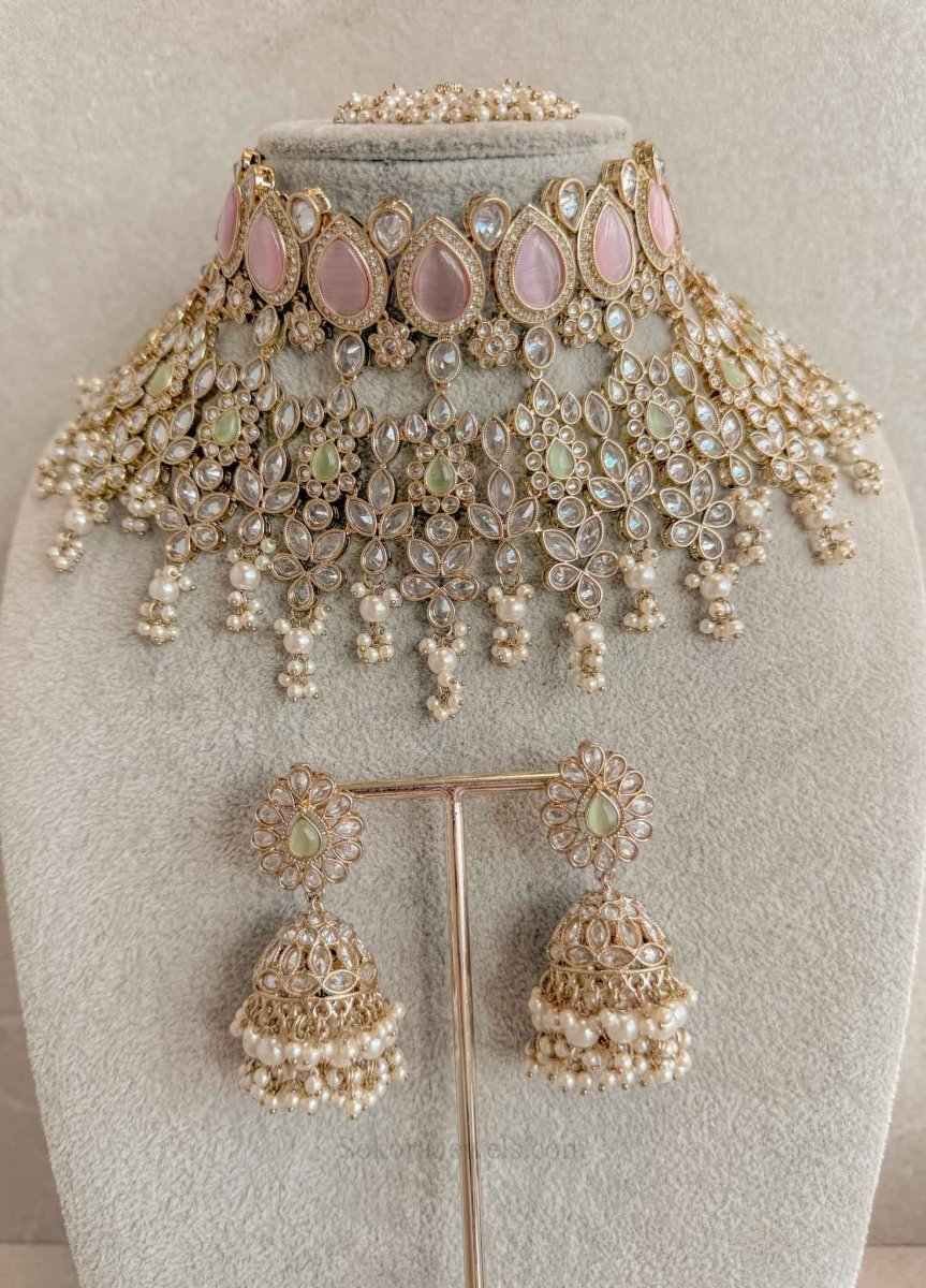 Aria Pastel Bridal Jewellery Set - SOKORA JEWELSAria Pastel Bridal Jewellery Set
