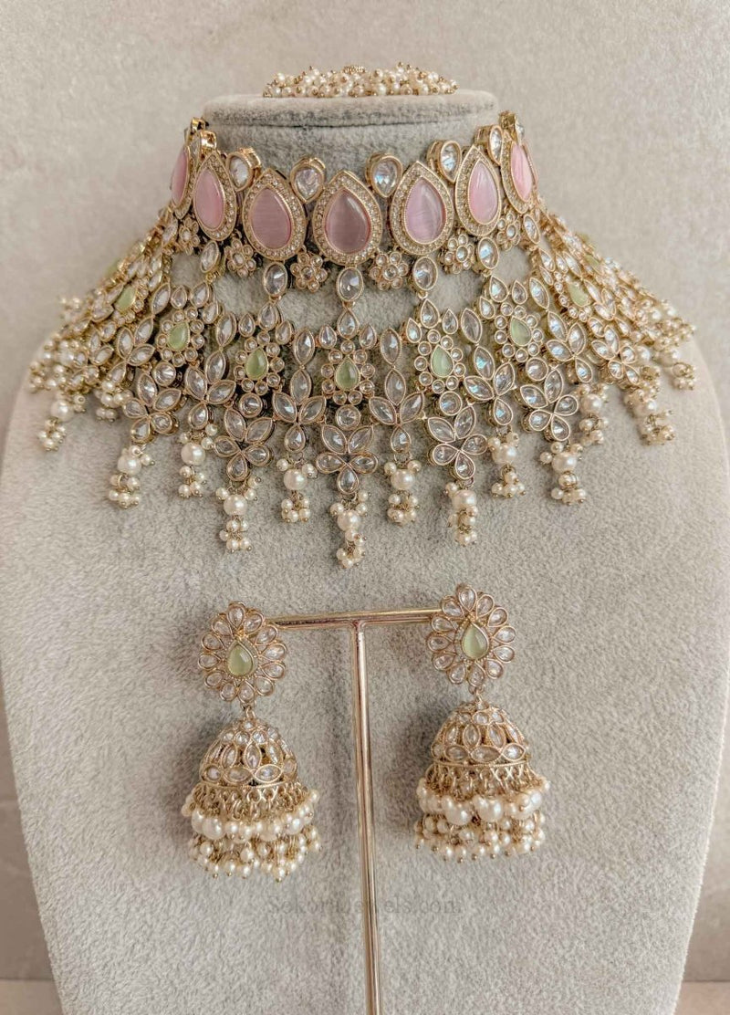 Aria Pastel Bridal Jewellery Set - SOKORA JEWELSAria Pastel Bridal Jewellery Set