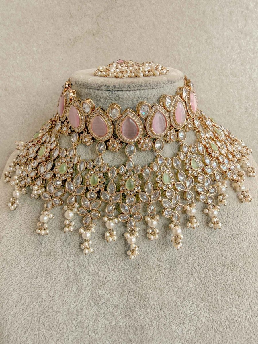 Aria Pastel Bridal Jewellery Set - SOKORA JEWELSAria Pastel Bridal Jewellery Set