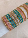 Aria Pink & Teal Bangle Set - SOKORA JEWELSAria Pink & Teal Bangle SetBANGLES