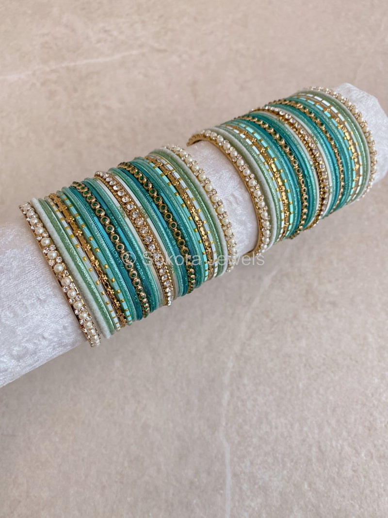 Aria Teal Bangle Set - SOKORA JEWELSAria Teal Bangle SetBANGLES