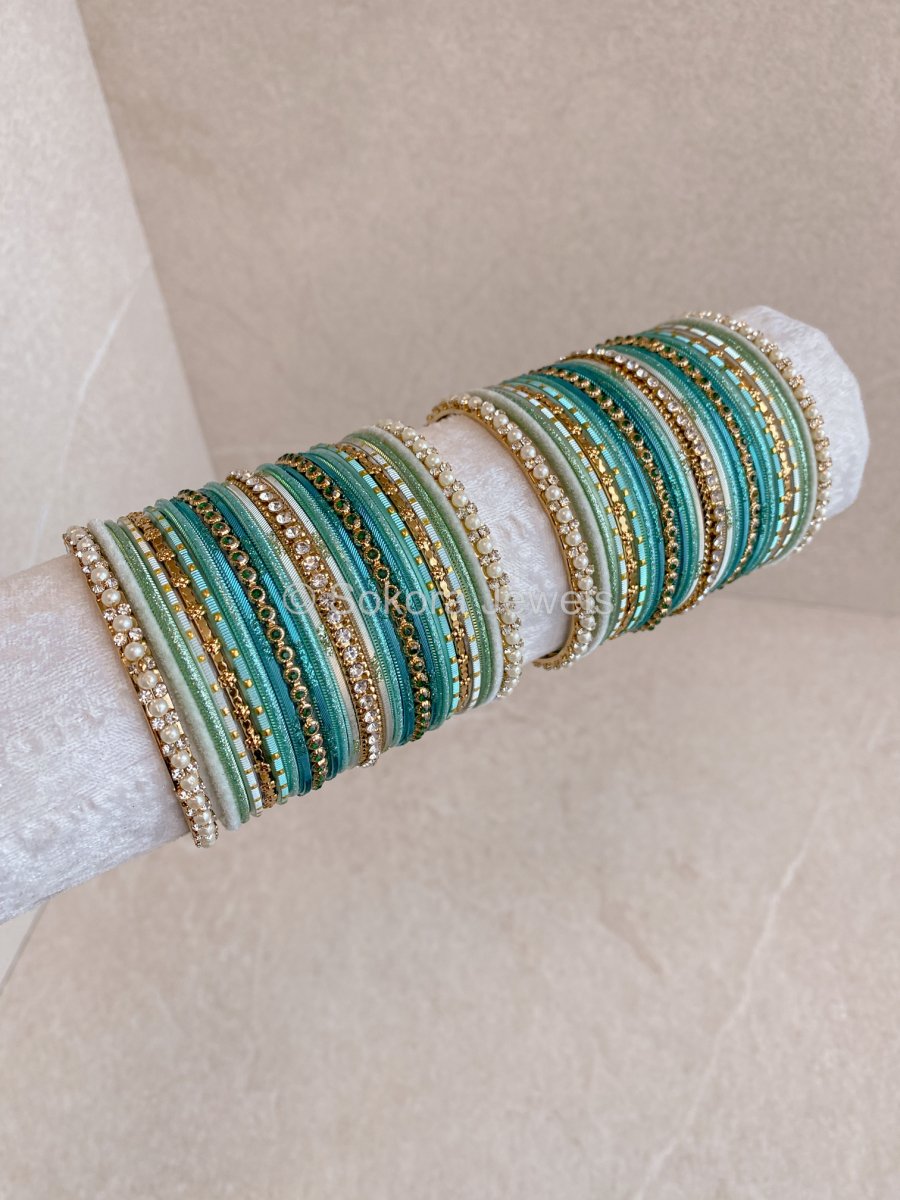 Aria Teal Bangle Set - SOKORA JEWELSAria Teal Bangle SetBANGLES