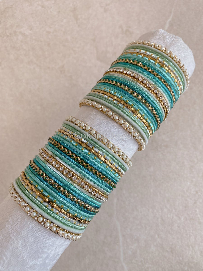 Aria Teal Bangle Set - SOKORA JEWELSAria Teal Bangle SetBANGLES