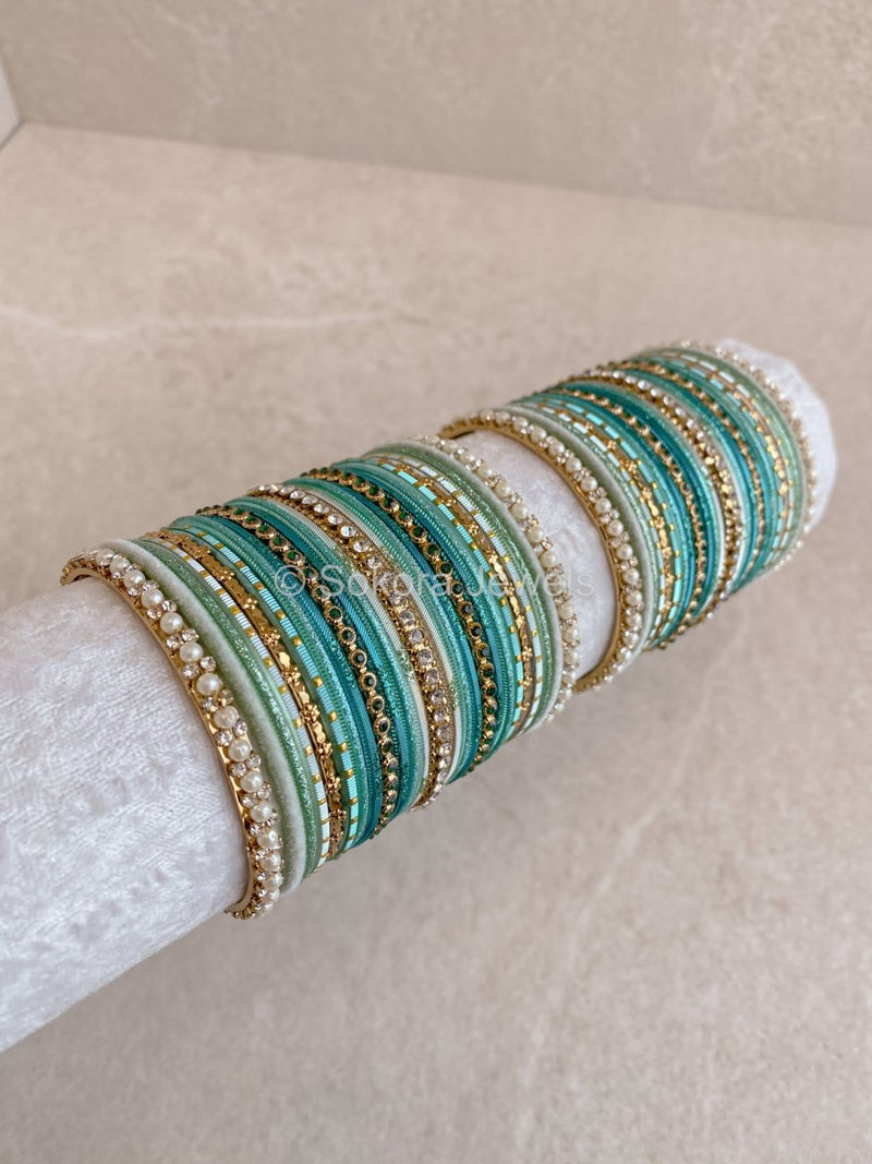 Aria Teal Bangle Set - SOKORA JEWELSAria Teal Bangle SetBANGLES