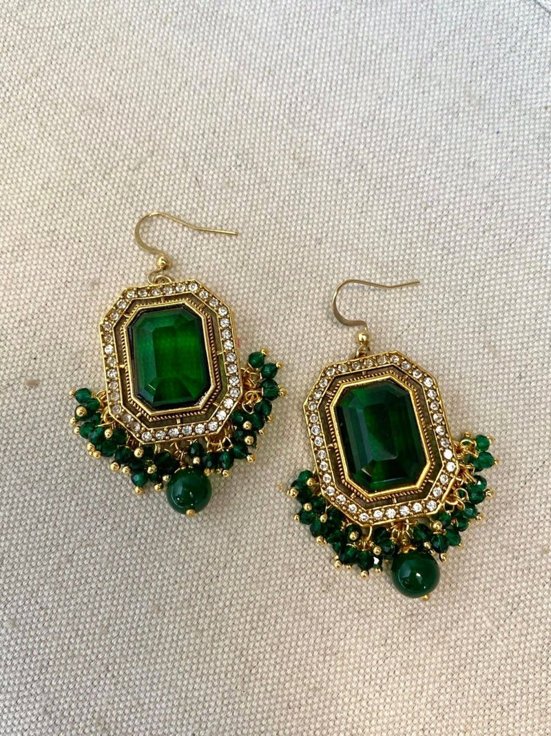 Ariella Drop Earrings - Green - SOKORA JEWELSAriella Drop Earrings - Green