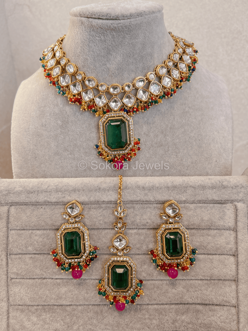 Ariella Faux Kundan Set - Multicolour - SOKORA JEWELSAriella Faux Kundan Set - MulticolourNECKLACE SETS