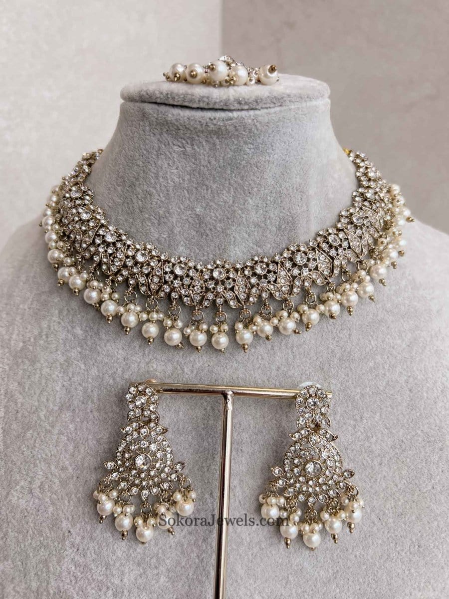 Arina Clear Necklace Sets - SOKORA JEWELSArina Clear Necklace Sets