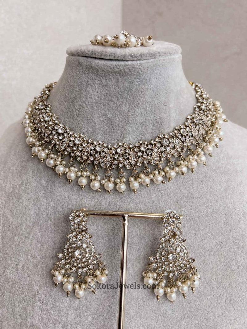 Arina Clear Necklace Sets - SOKORA JEWELSArina Clear Necklace Sets