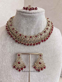 Arina Golden Necklace Sets - SOKORA JEWELSArina Golden Necklace Sets
