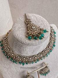 Arina Golden Necklace Sets - SOKORA JEWELSArina Golden Necklace Sets