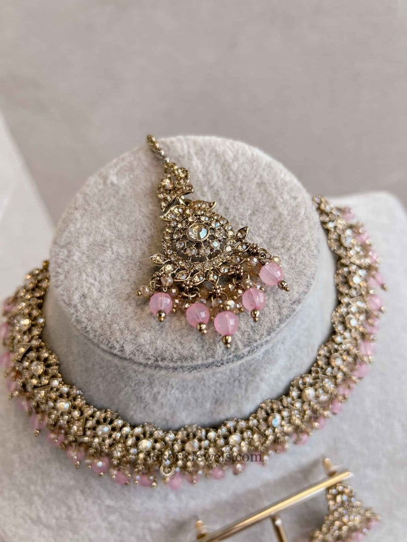 Arina Golden Necklace Sets - SOKORA JEWELSArina Golden Necklace Sets