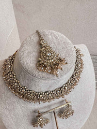 Arina Golden Necklace Sets - SOKORA JEWELSArina Golden Necklace Sets