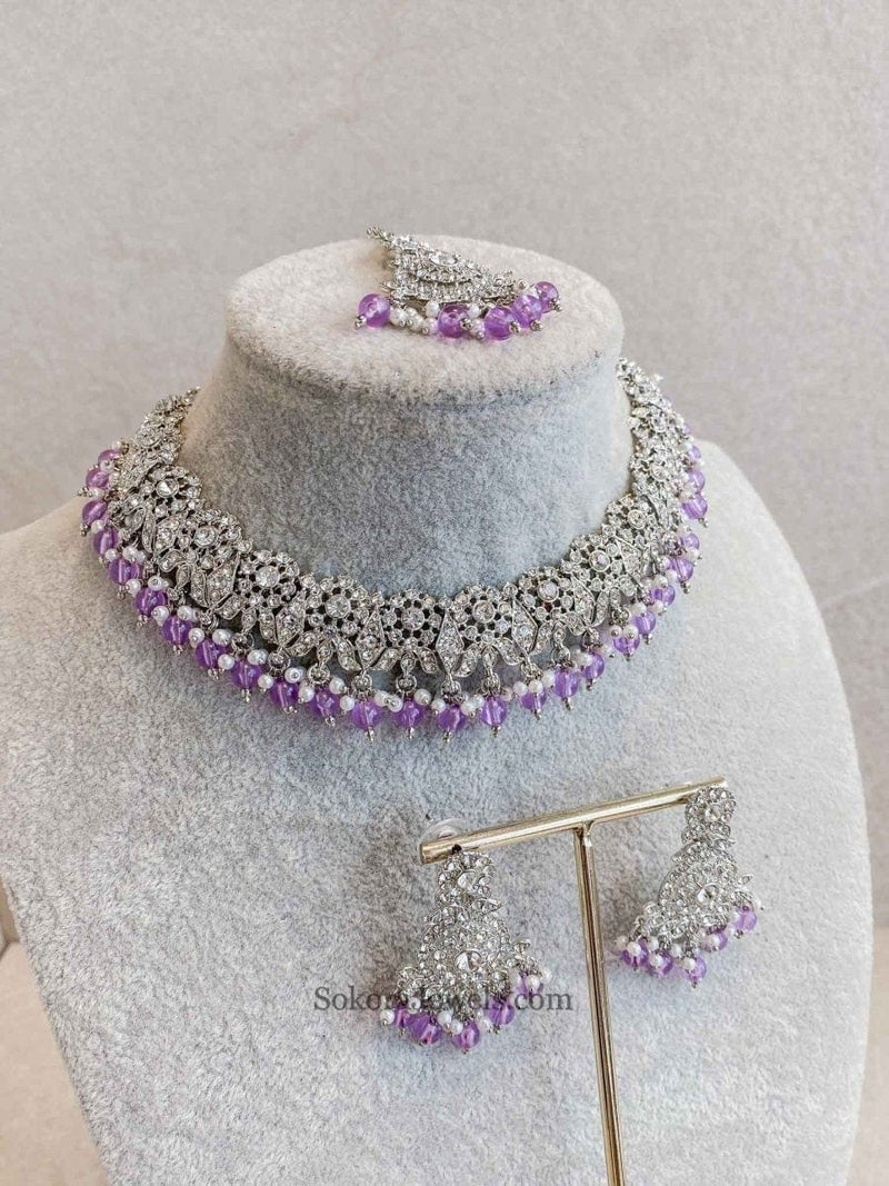 Arina Silver Necklace Sets - SOKORA JEWELSArina Silver Necklace Sets