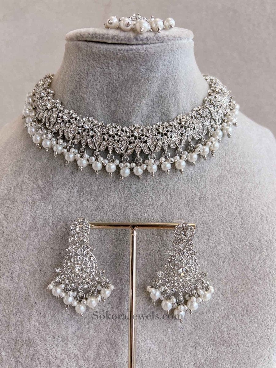 Arina Silver Necklace Sets - SOKORA JEWELSArina Silver Necklace Sets
