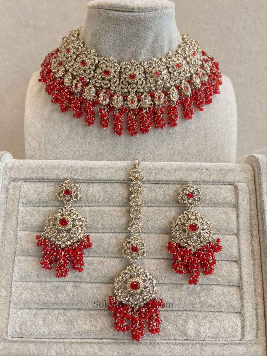Asha Bridal Necklace Set - SOKORA JEWELSAsha Bridal Necklace Set