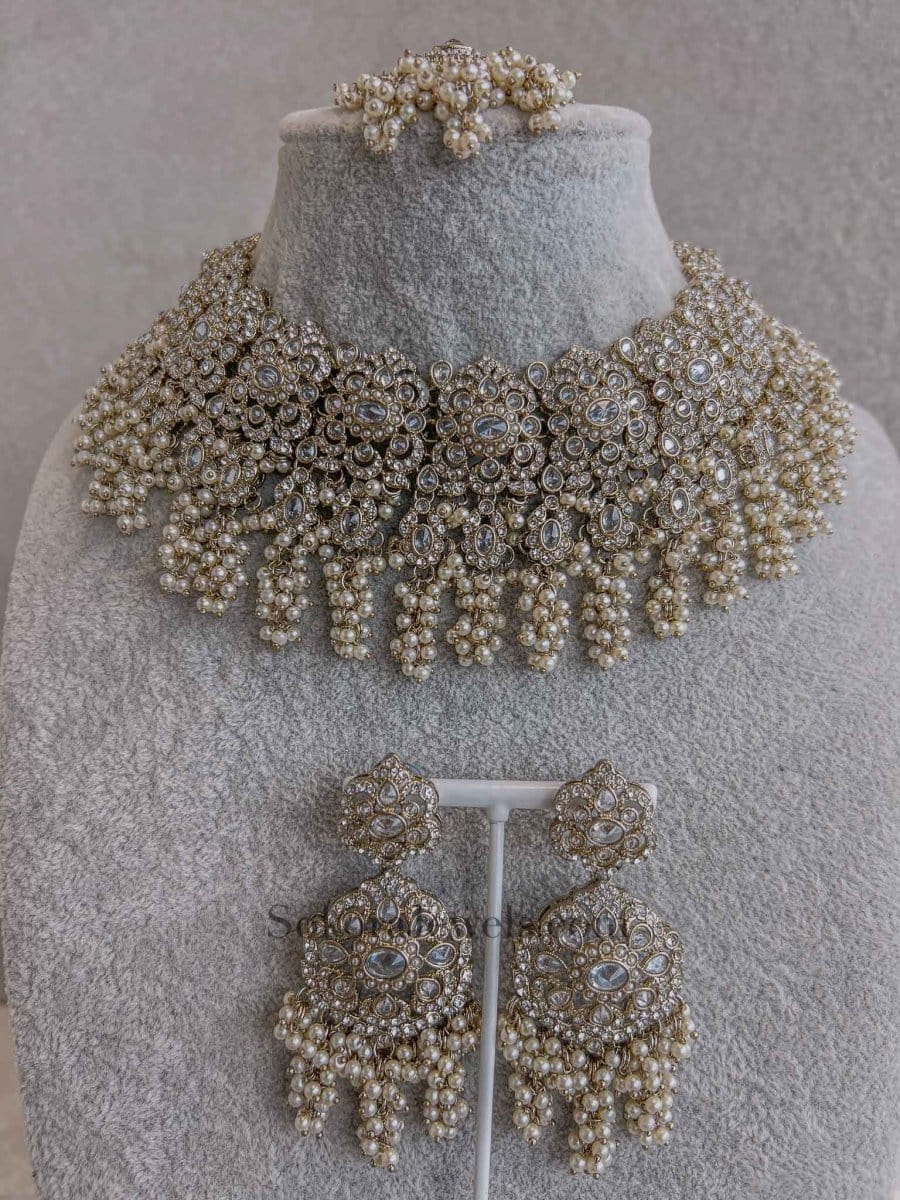 Asha Bridal Necklace Set - SOKORA JEWELSAsha Bridal Necklace Set