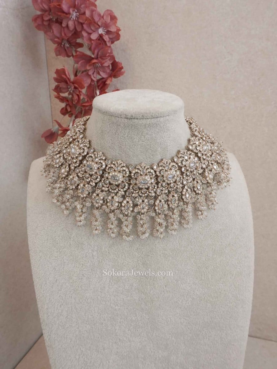 Asha Bridal Necklace Set - SOKORA JEWELSAsha Bridal Necklace Set