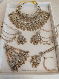 Asha Champagne Zircon Bridal Jewellery Set - SOKORA JEWELSAsha Champagne Zircon Bridal Jewellery Set