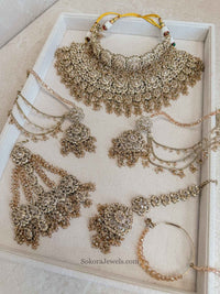 Asha Champagne Zircon Bridal Jewellery Set - SOKORA JEWELSAsha Champagne Zircon Bridal Jewellery Set