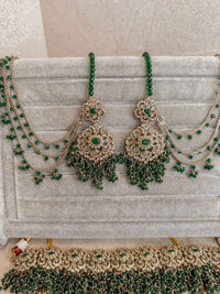 Asha Green Zircon Bridal Jewellery Set - SOKORA JEWELSAsha Green Zircon Bridal Jewellery Set