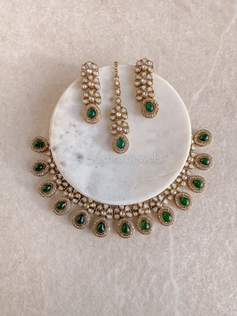 Ashleen Faux Kundan Set - 15 Colours - SOKORA JEWELSAshleen Faux Kundan Set - 15 ColoursNECKLACE SETS