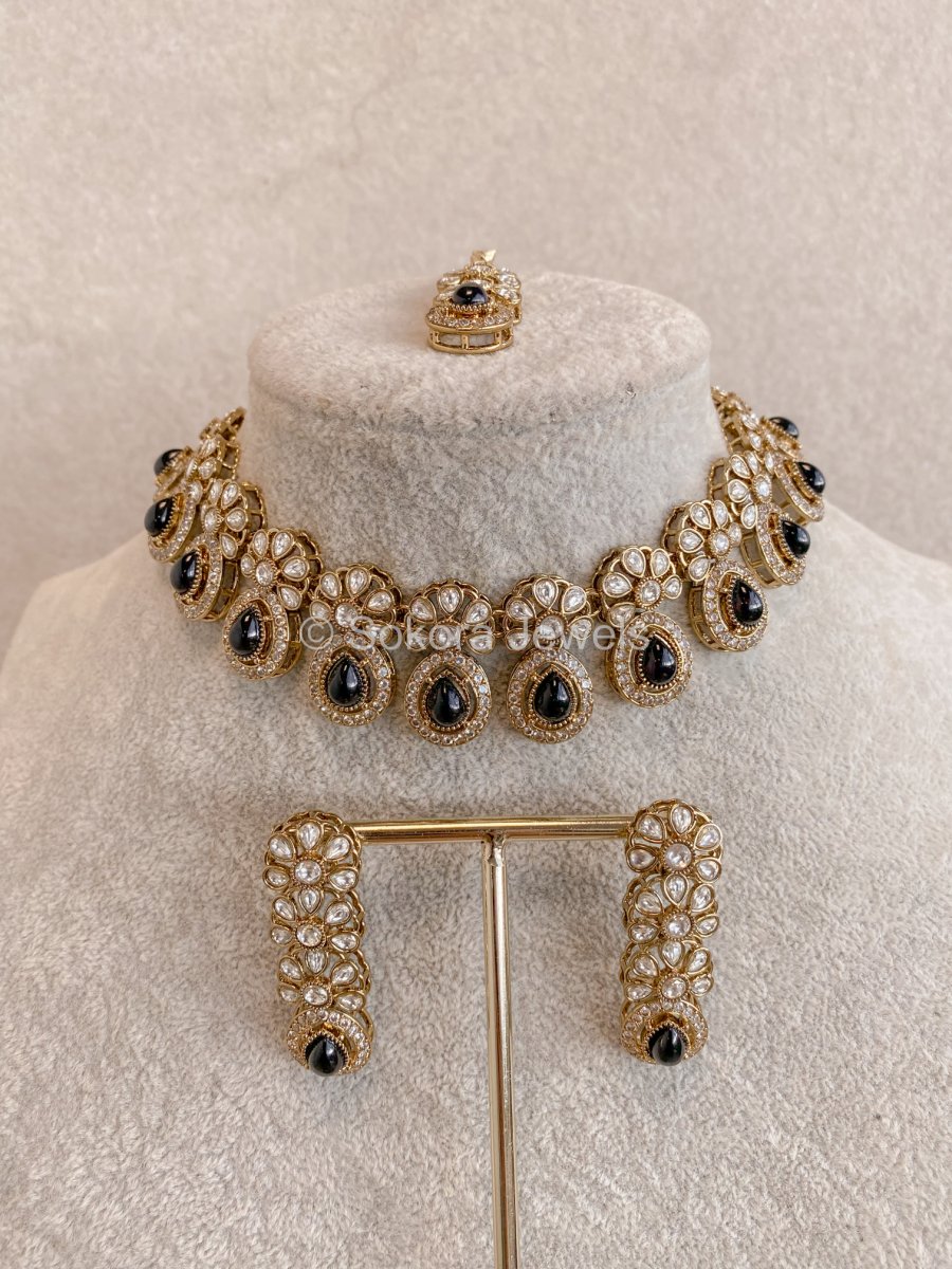 Ashleen Faux Kundan Set - 15 Colours - SOKORA JEWELSAshleen Faux Kundan Set - 15 ColoursNECKLACE SETS