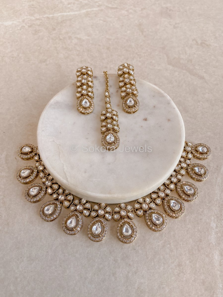 Ashleen Faux Kundan Set - 15 Colours - SOKORA JEWELSAshleen Faux Kundan Set - 15 ColoursNECKLACE SETS