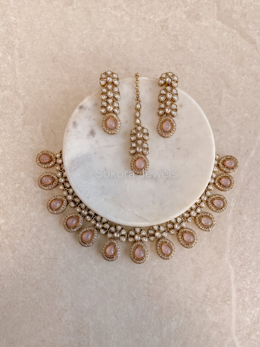 Ashleen Faux Kundan Set - 15 Colours - SOKORA JEWELSAshleen Faux Kundan Set - 15 ColoursNECKLACE SETS