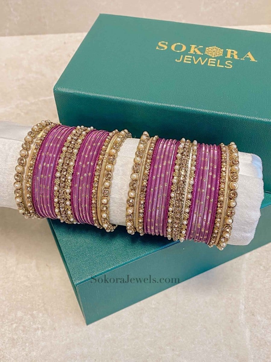 Ashleen Midi Bangle Set - 5 Colour Options - SOKORA JEWELSAshleen Midi Bangle Set - 5 Colour OptionsBANGLES