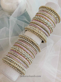 Asmita Pink Bangle set - SOKORA JEWELSAsmita Pink Bangle setBANGLES