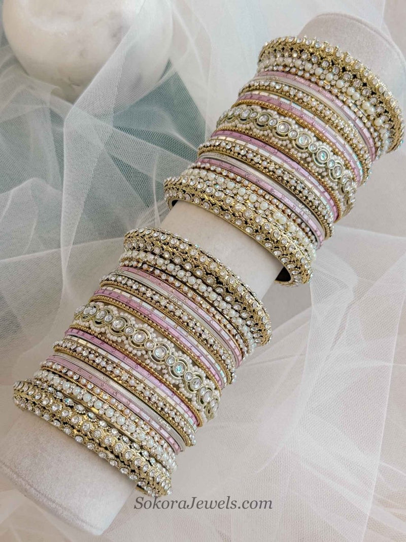 Asmita Pink Bangle set - SOKORA JEWELSAsmita Pink Bangle setBANGLES