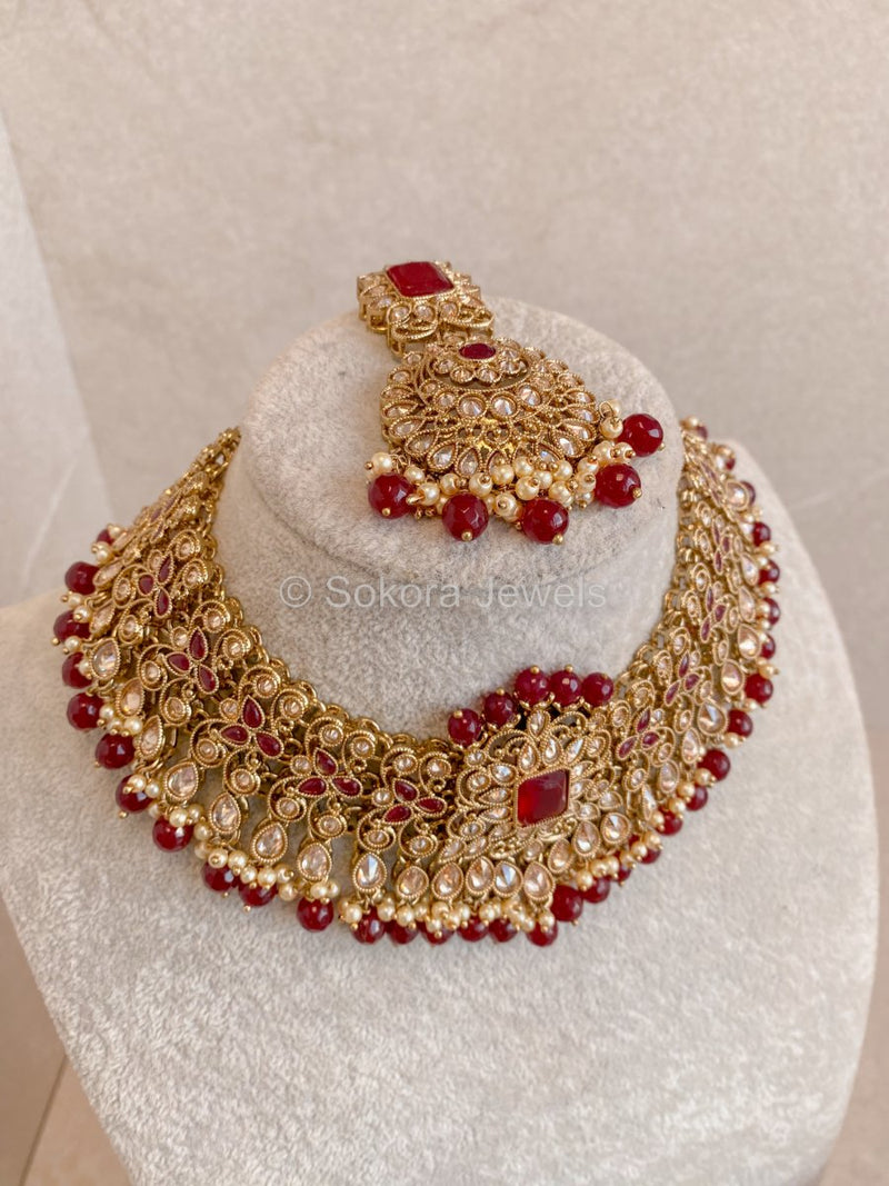 Astelle Bridal Necklace Set - Ruby - SOKORA JEWELSAstelle Bridal Necklace Set - Ruby