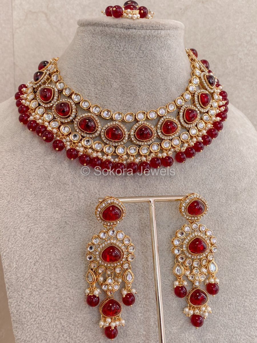 Bally Faux Kundan Set in 13 Colours - SOKORA JEWELSBally Faux Kundan Set in 13 ColoursNECKLACE SETS