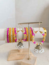 Bangle & Jhumka Earring Box Set - Pink & Yellow - SOKORA JEWELSBangle & Jhumka Earring Box Set - Pink & YellowBANGLES