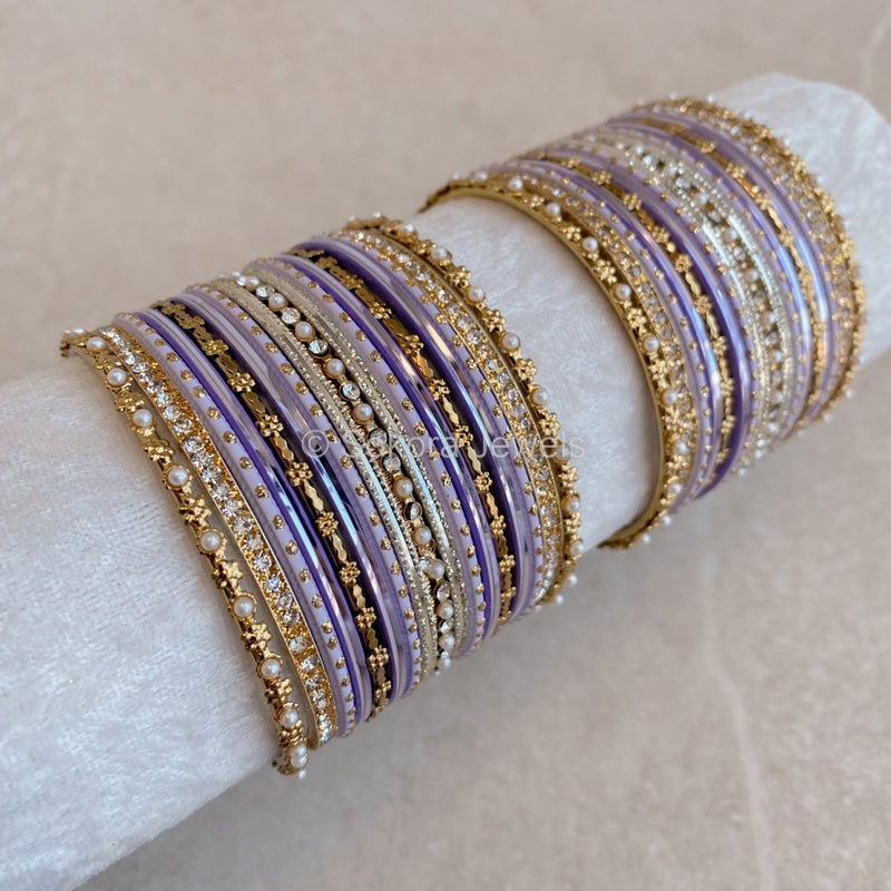 Bangle & Jhumka set - Lilac Shimmer - SOKORA JEWELSBangle & Jhumka set - Lilac ShimmerBANGLES